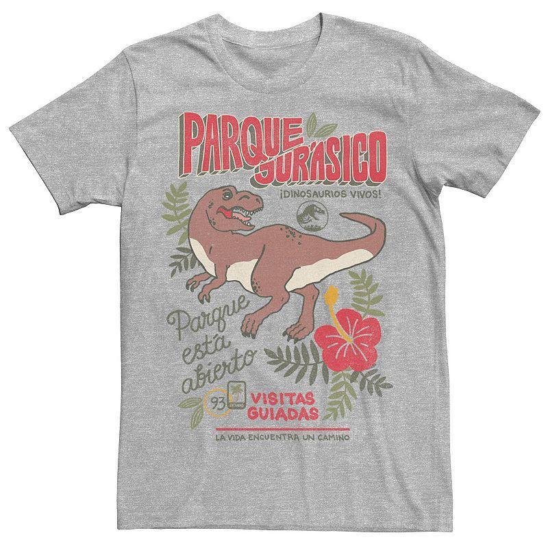 Men's Jurassic Park Spanish Opening Day Poster Tee, Size: Medium, Athletic Grey Product Image