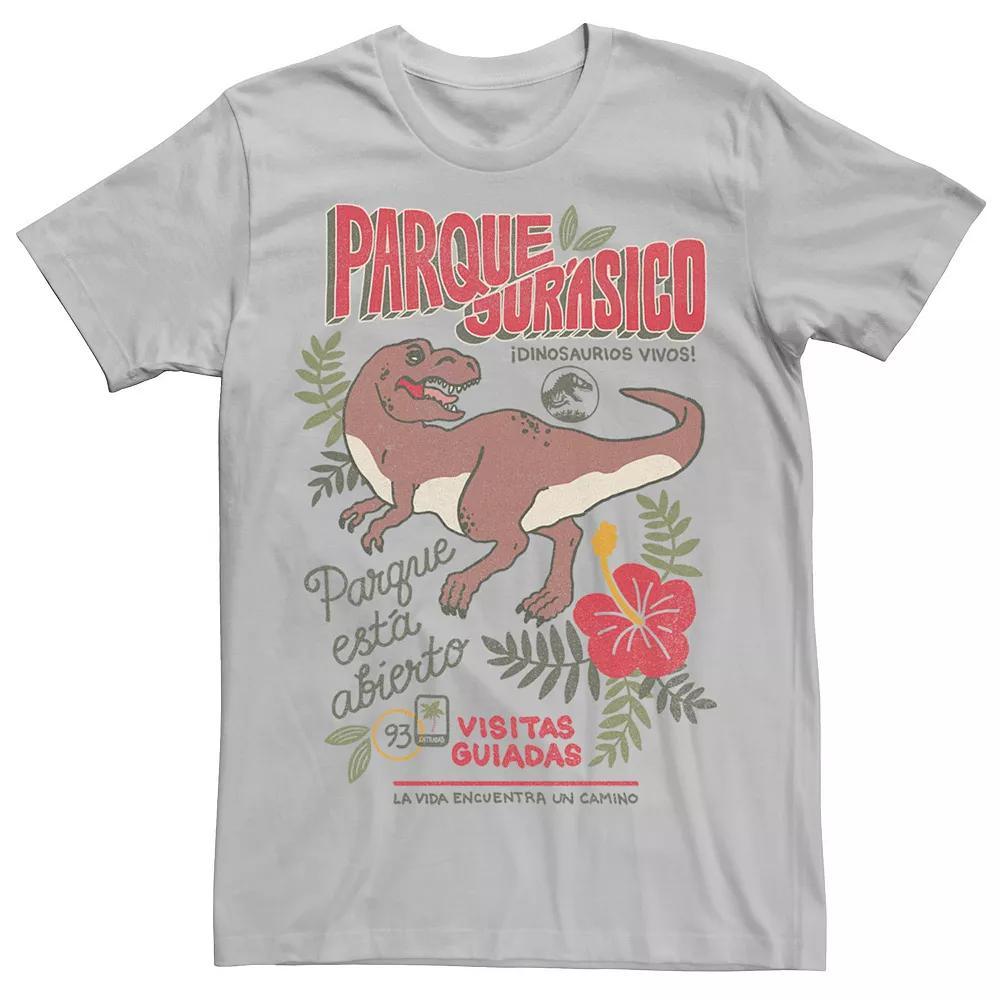 Men's Jurassic Park Spanish Opening Day Poster Tee, Size: Medium, Athletic Grey Product Image