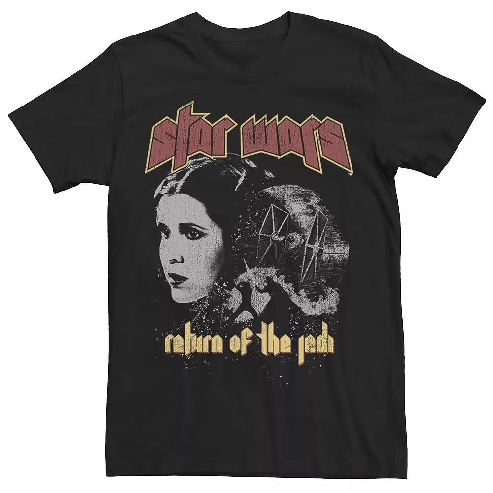 Men's Star Wars: Return of the Jedi Rock Princess Leia Tee, Size: 3XL, Black Product Image