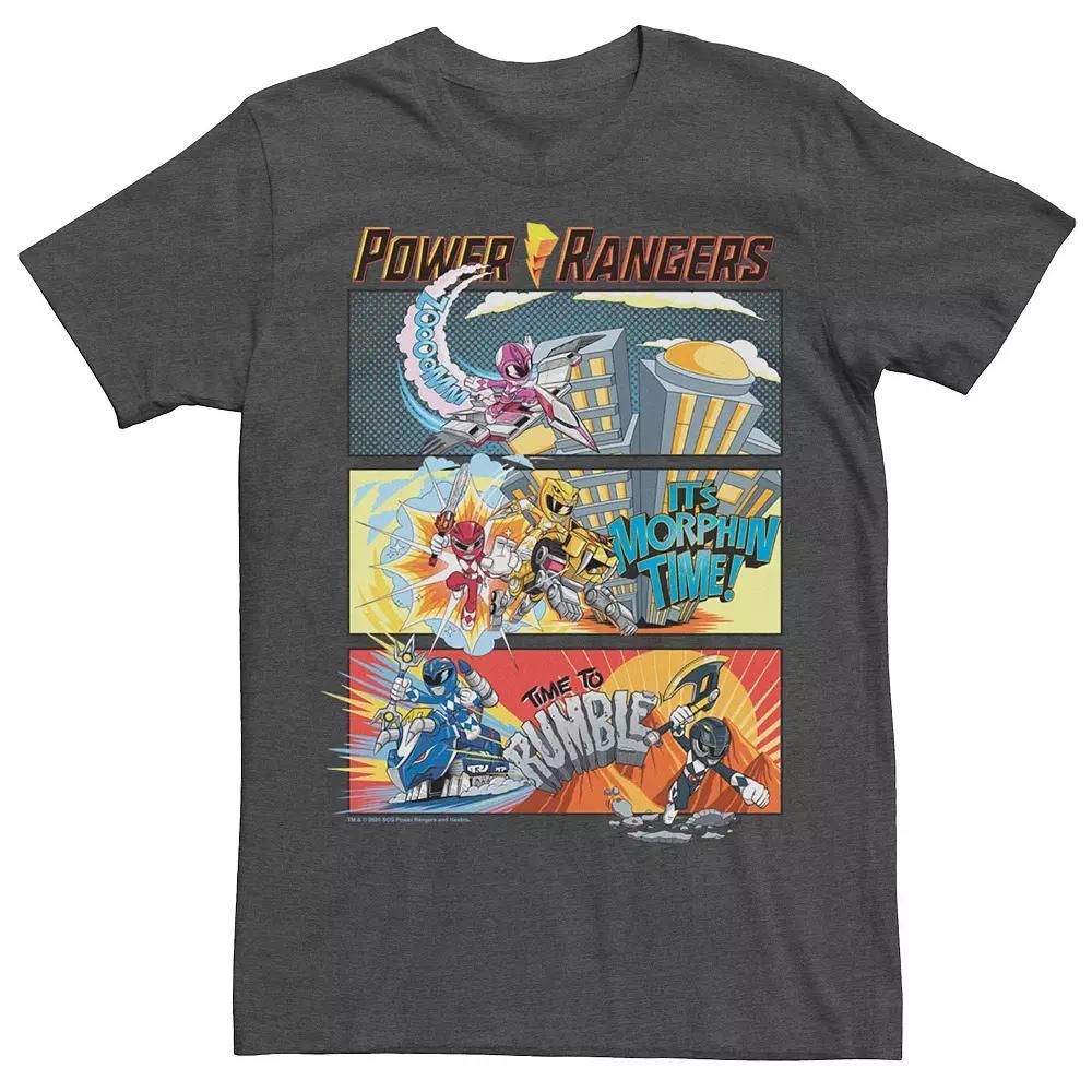 Men's Power Rangers Comic Action Panels Tee, Size: XXL, Grey Heather Product Image