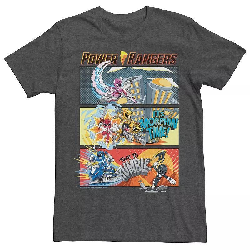 Men's Power Rangers Comic Action Panels Tee, Size: XXL, Grey Heather Product Image