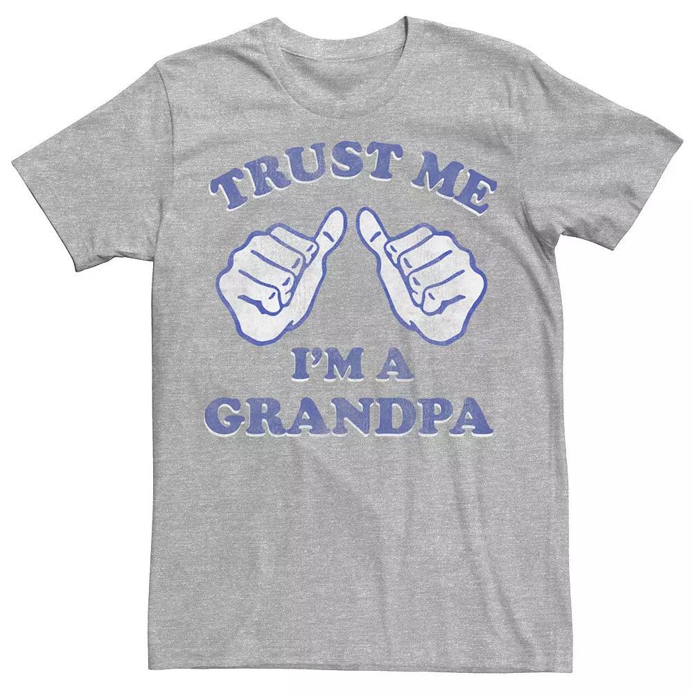 Men's Trust Me I'm A Grandpa Thumbs Up Graphic Tee, Size: Small, Athletic Grey Product Image