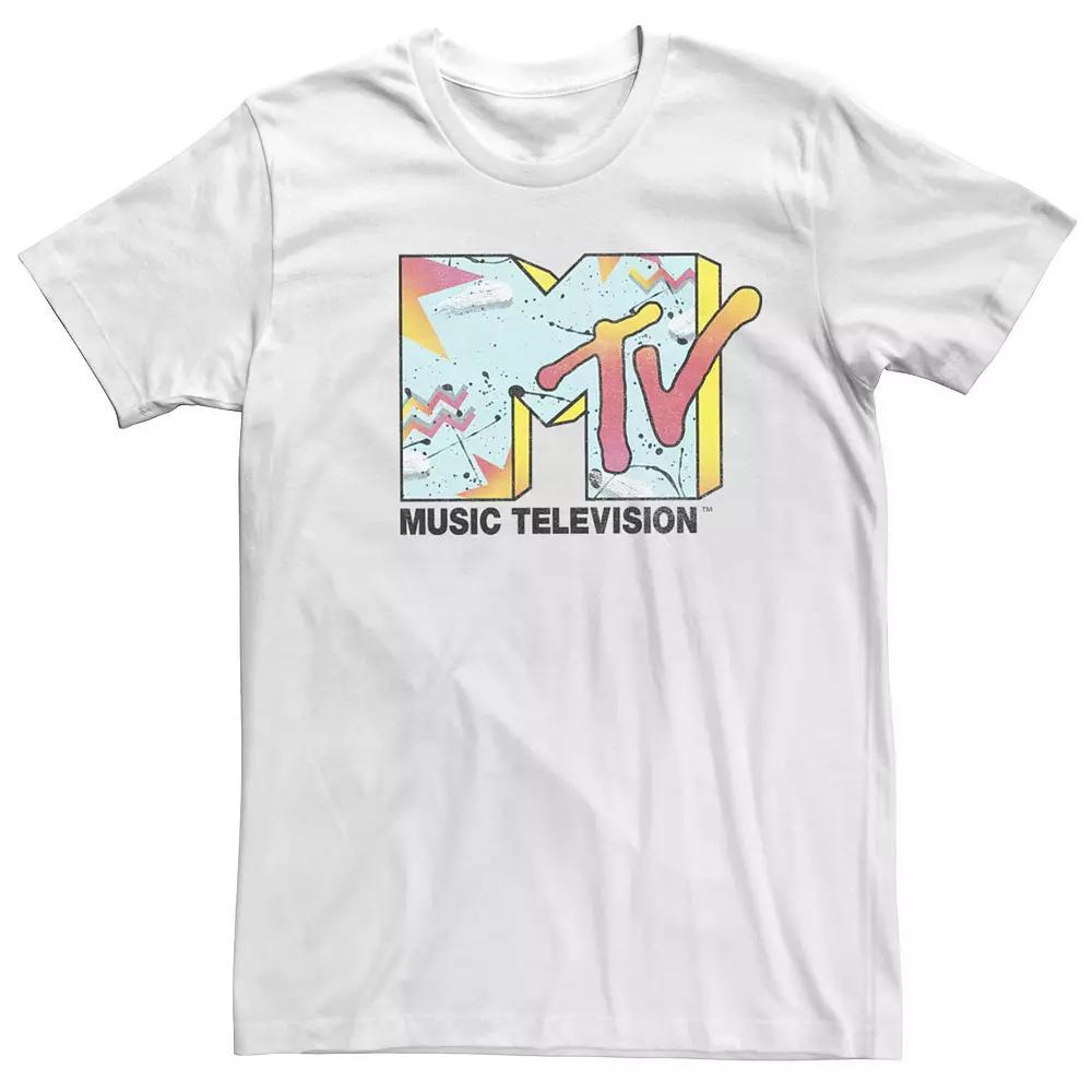Men's MTV Retro 80's Logo Short Sleeve Tee, Size: Medium, White Product Image