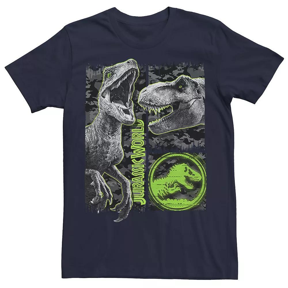 Men's Jurassic World Two Raptor T-Rex Camo Scratch Tee, Size: Small, Athletic Grey Product Image