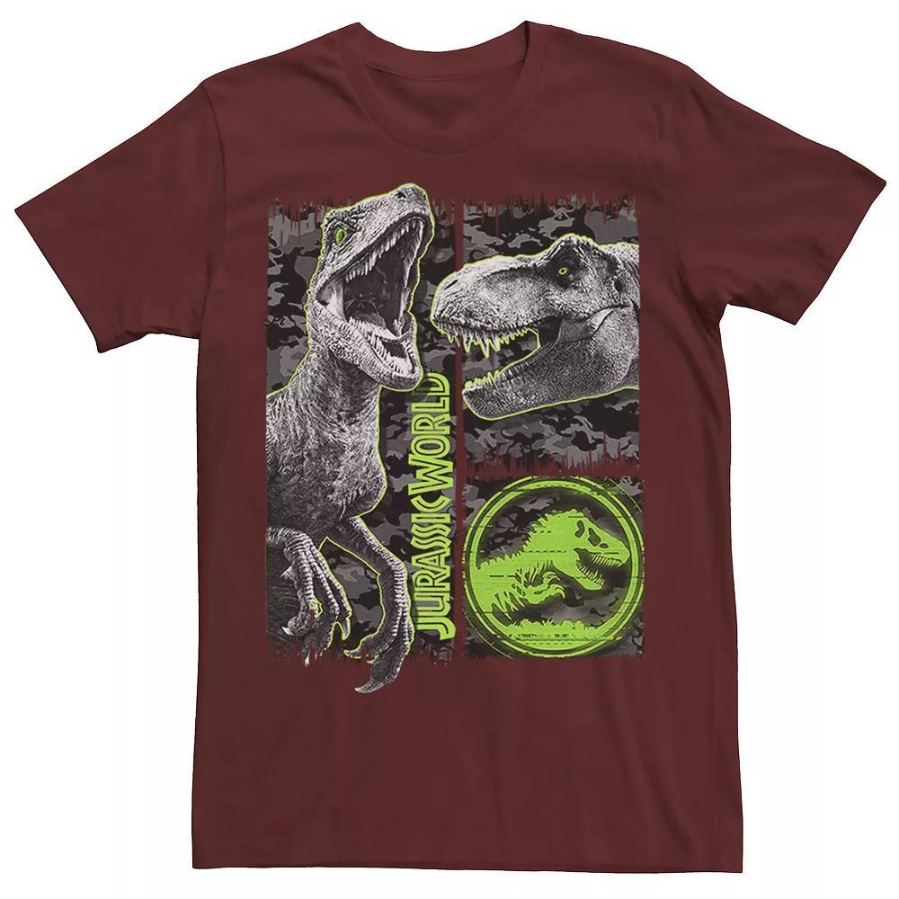 Men's Jurassic World Two Raptor T-Rex Camo Scratch Tee, Size: Small, Athletic Grey Product Image