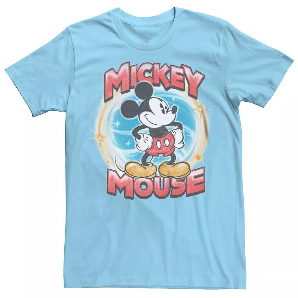 Men's Disney's Mickey Mouse Classic Airbrush Draw Tee, Size: Small, Light Blue Product Image