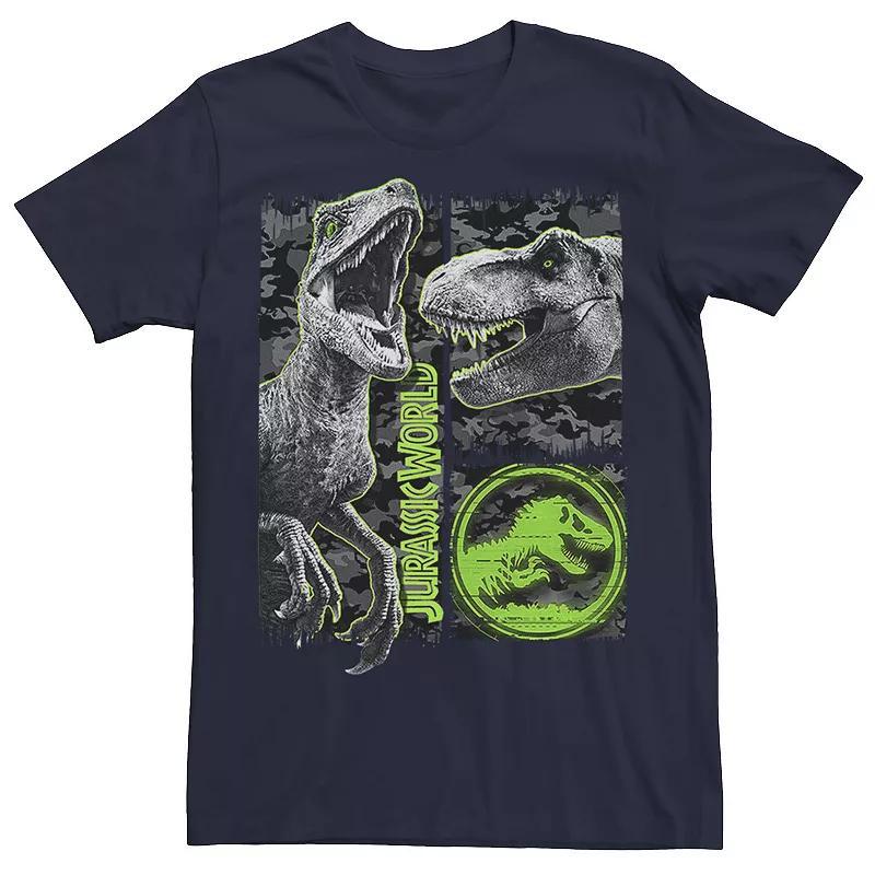 Men's Jurassic World Two Raptor T-Rex Camo Scratch Tee, Size: Small, Athletic Grey Product Image