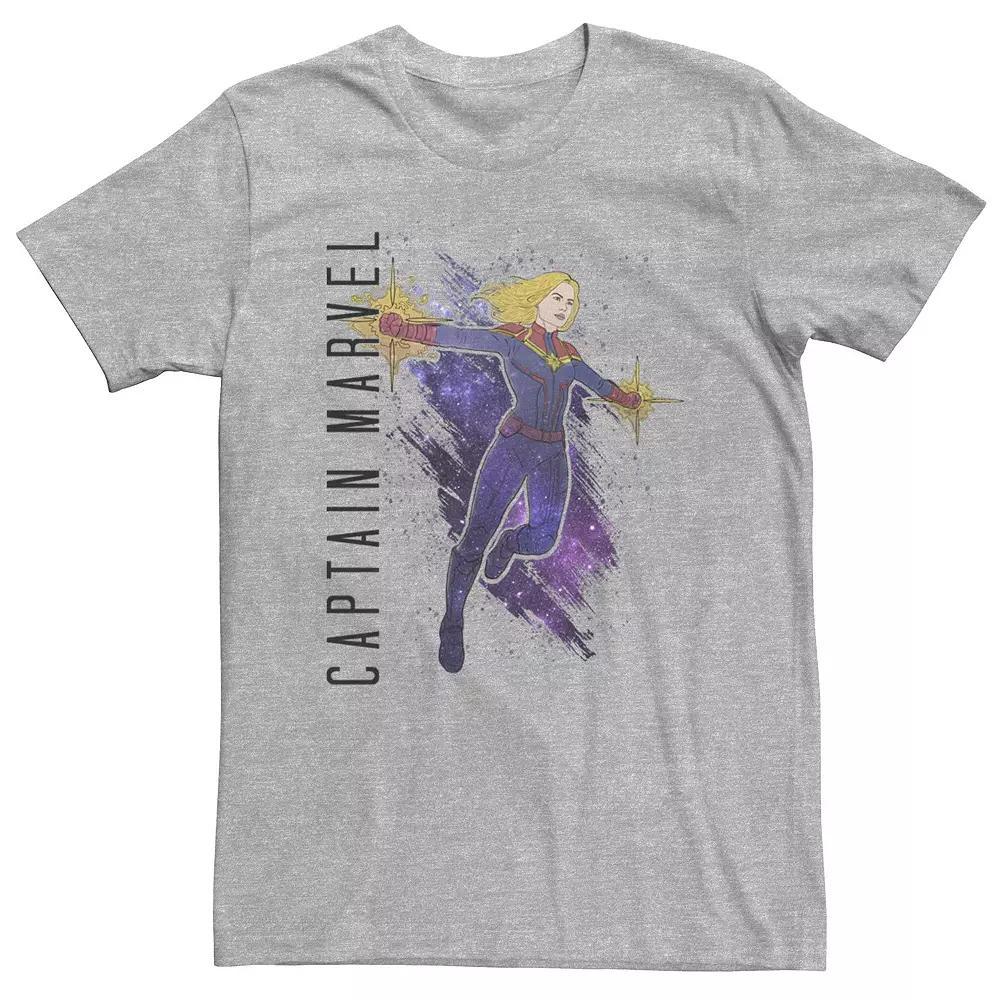 Big & Tall Marvel Avengers Endgame Captain Marvel Galaxy Paint Tee, Men's, Size: 4XL, Athletic Grey Product Image