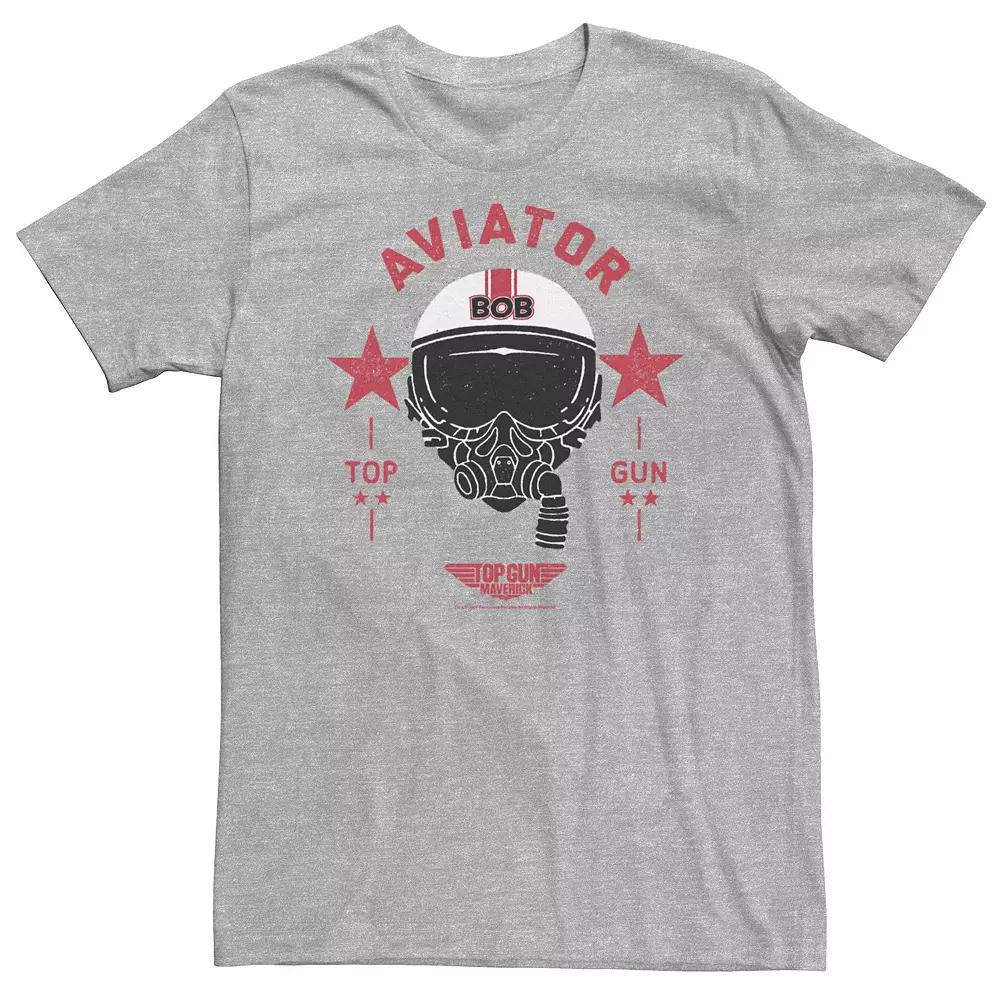 Big & Tall Top Gun Maverick Bob Aviator Helmet Stars Tee, Men's, Size: 4XL, Athletic Grey Product Image