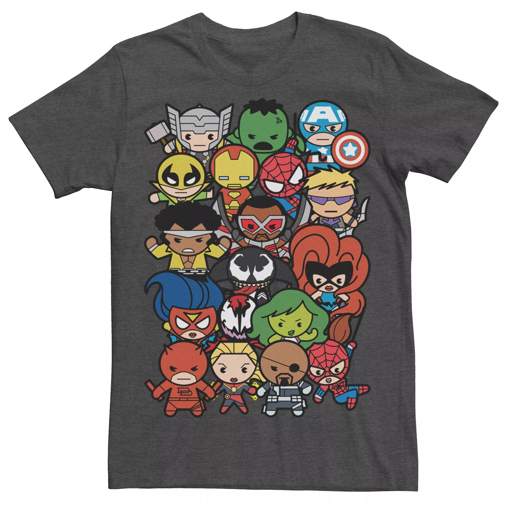 Big & Tall Marvel Avengers Endgame Iron Man Blast Tee, Men's, Size: XL Tall, Navy Grey Product Image