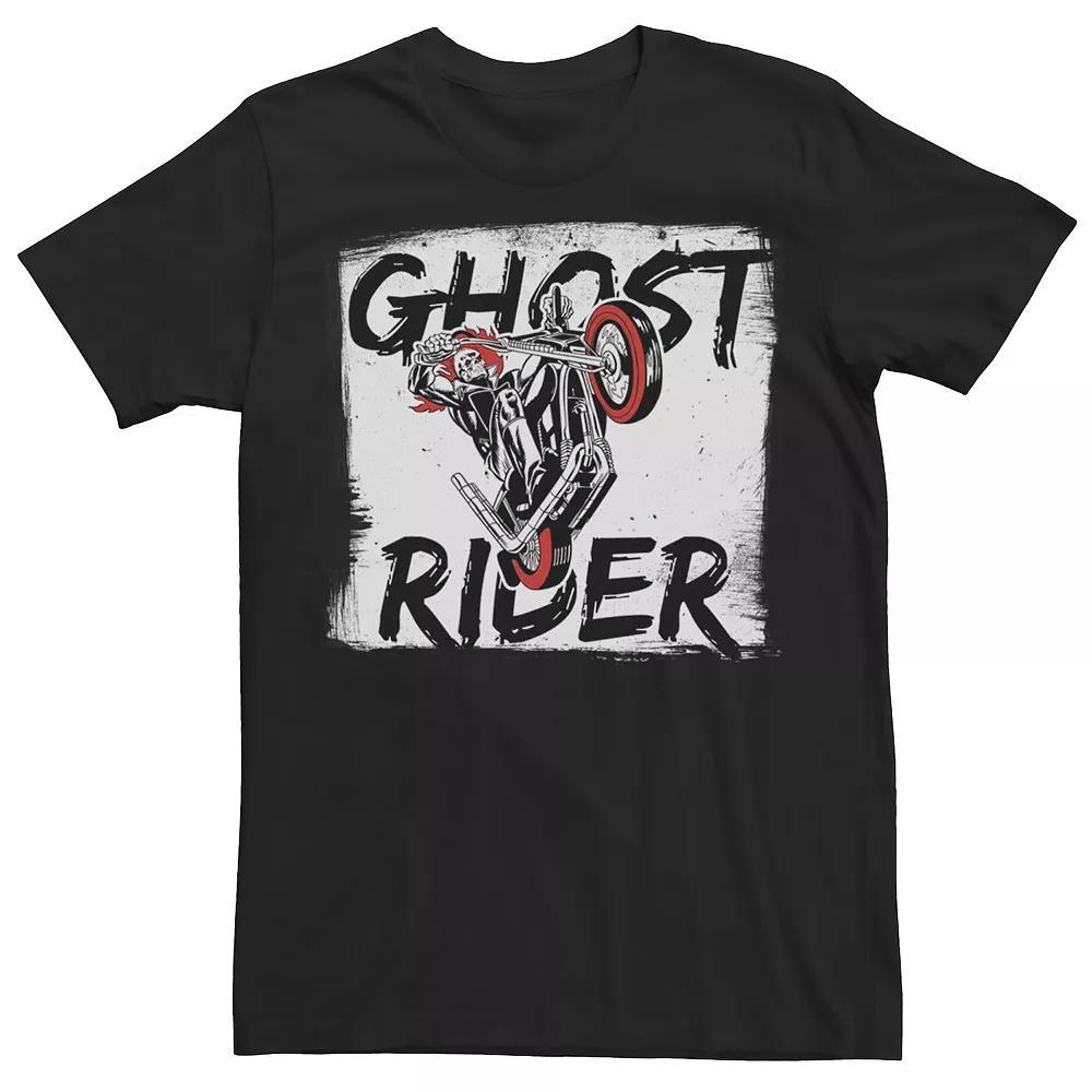 Men's Marvel Ghost Rider Retro Chalk Wheelie Tee, Size: Medium, Black Product Image