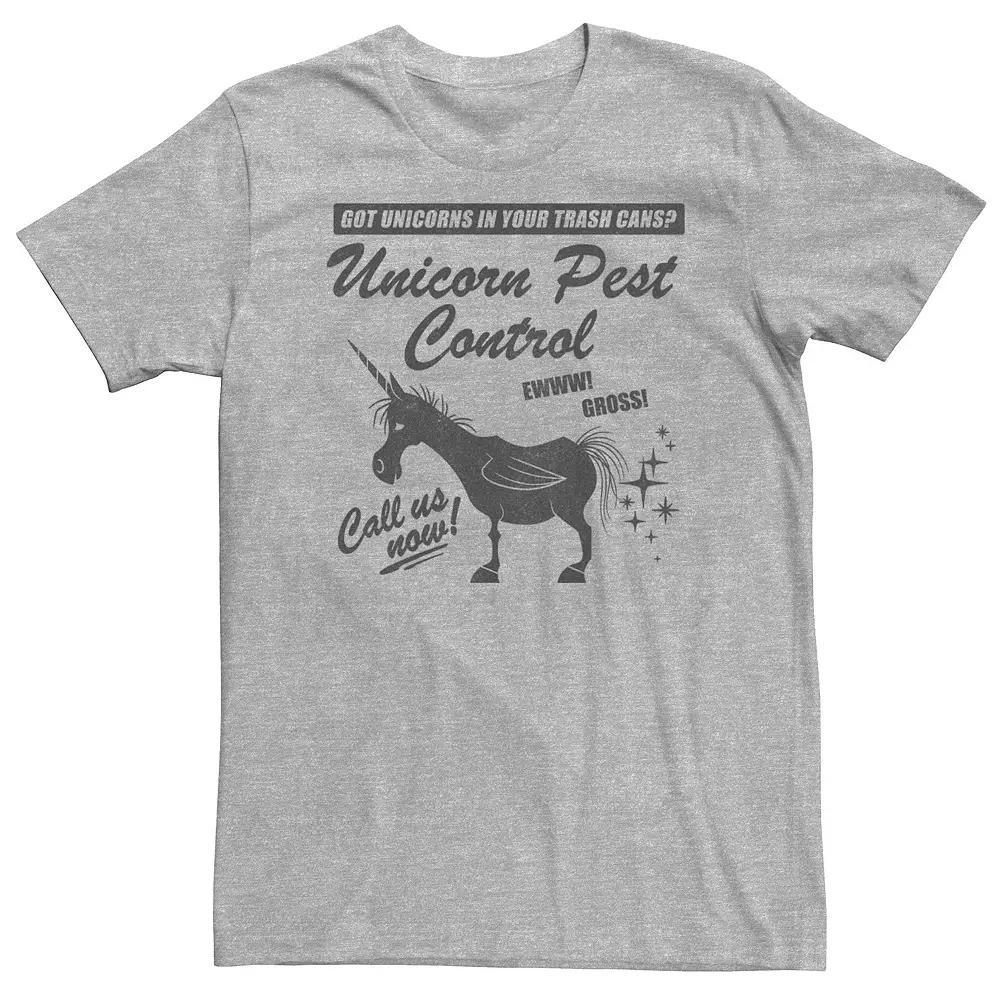 Disney / Pixar's Onward Big & Tall Unicorn Pest Control Tee, Men's, Size: 3XL, Athletic Grey Product Image