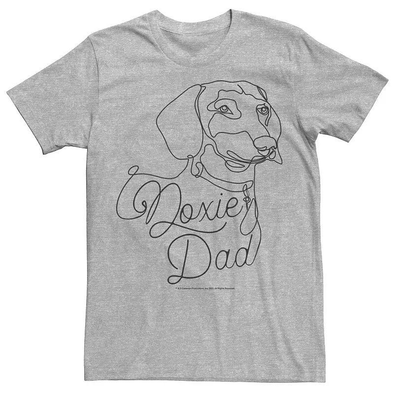 Men's Doxie Dad Dachshund Dog Lover Graphic Tee, Size: Medium, Athletic Grey Product Image