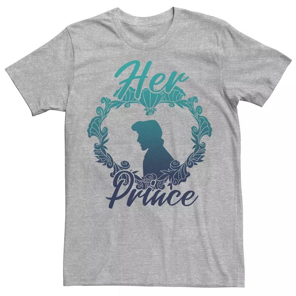 Mens Disneys The Little Mermaid Her Prince Couples Tee Athletic Grey Product Image