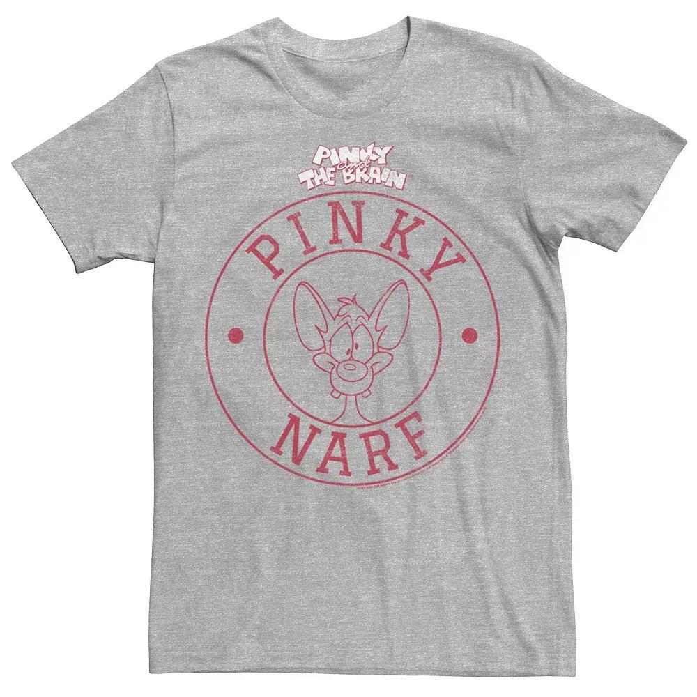 Men's Pinky And The Brain Pinky Narf Logo Tee, Size: Medium, Athletic Grey Product Image