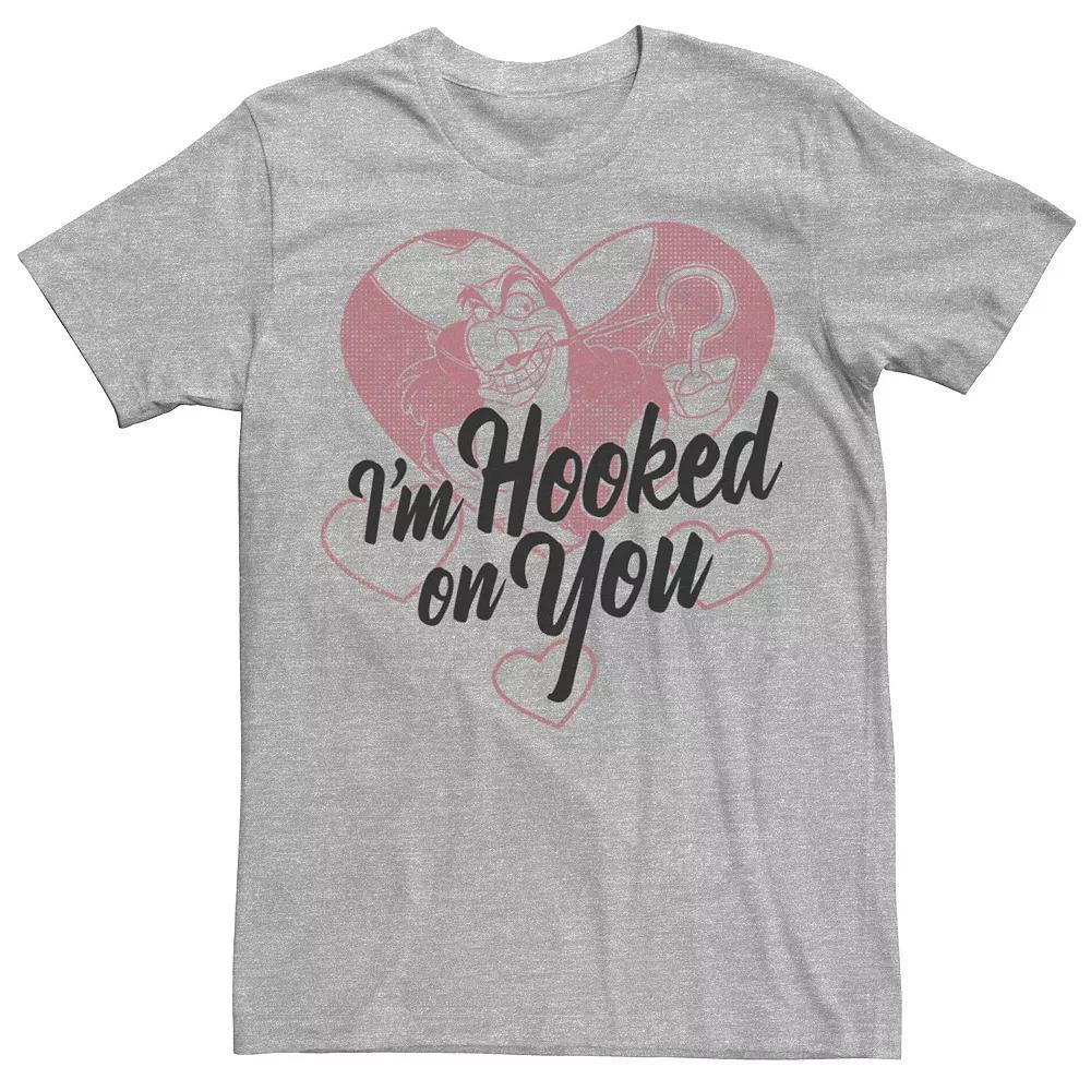 Men's Disney's Peter Pan Disney Villains Captain Hook I'm Hooked On You Tee, Size: XXL, Athletic Grey Product Image