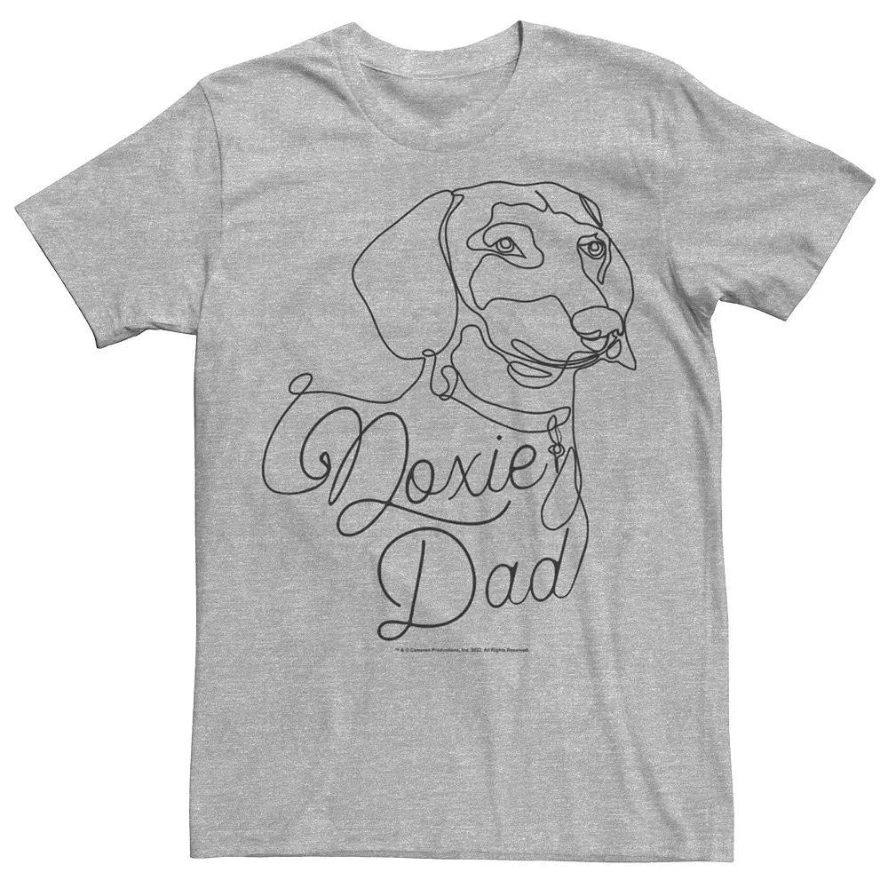 Men's Doxie Dad Dachshund Dog Lover Graphic Tee, Size: Medium, Athletic Grey Product Image