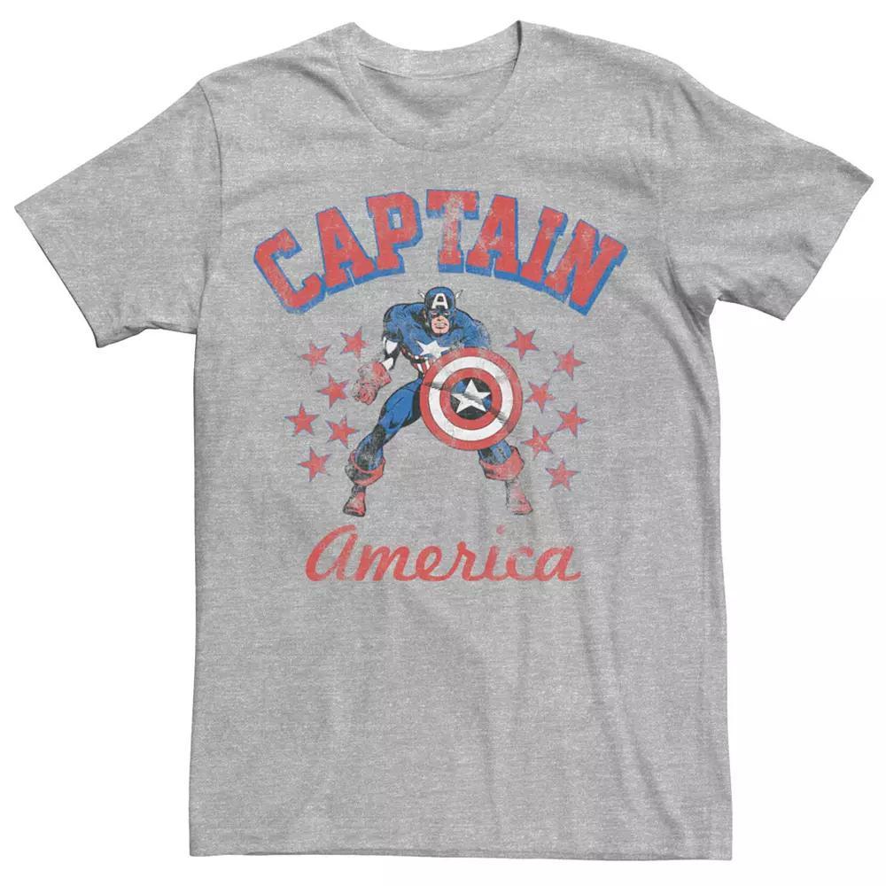 Mens Marvel Captain America Vintage Comic Hero Tee Athletic Grey Product Image