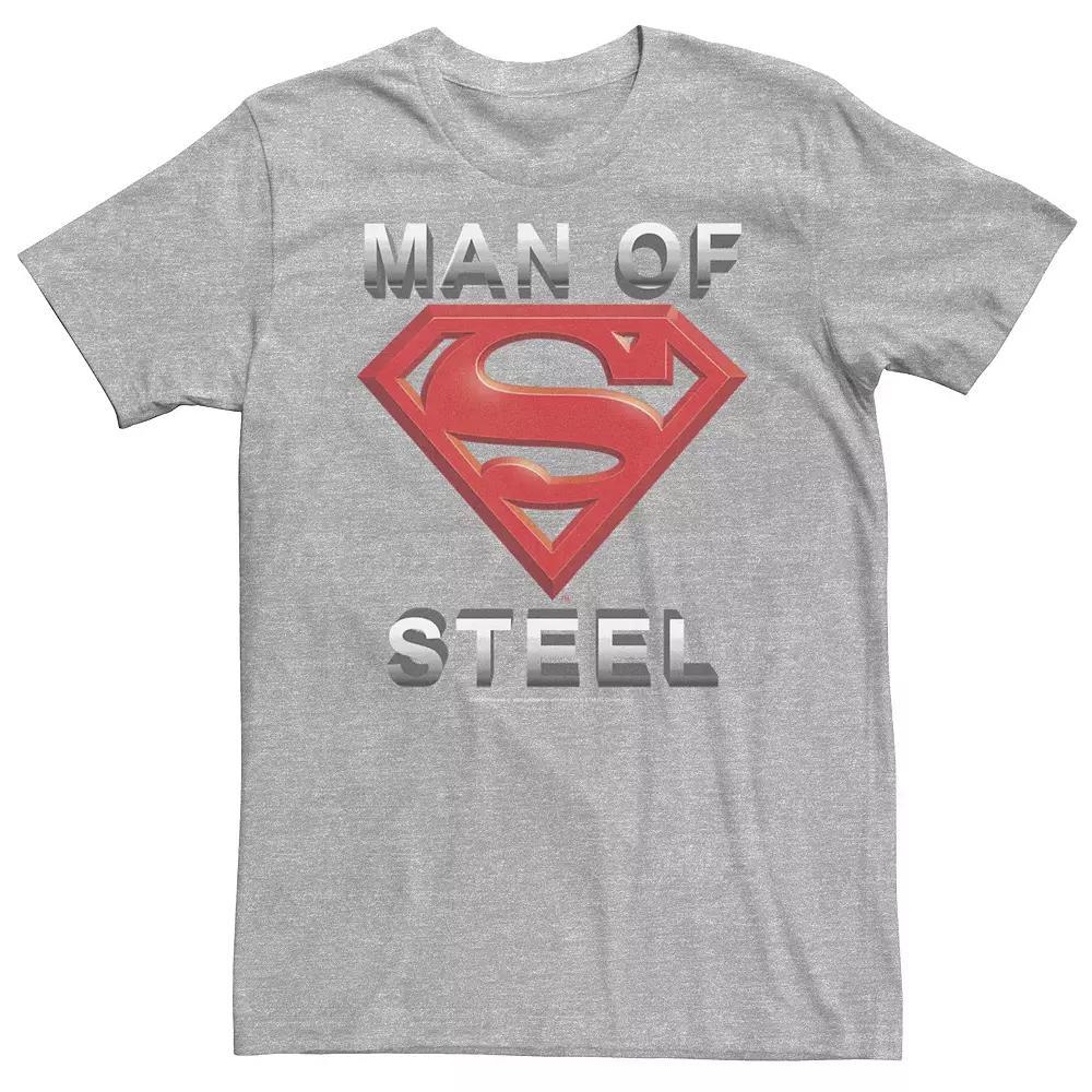Big & Tall DC Comics Superman Man Of Steel 3D Logo Tee, Men's, Size: 3XL, Athletic Grey Product Image