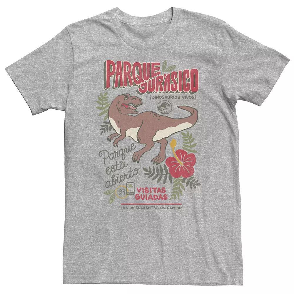 Big & Tall Jurassic Park Spanish Opening Day Poster Tee, Men's, Size: 4XLT, Athletic Grey Product Image