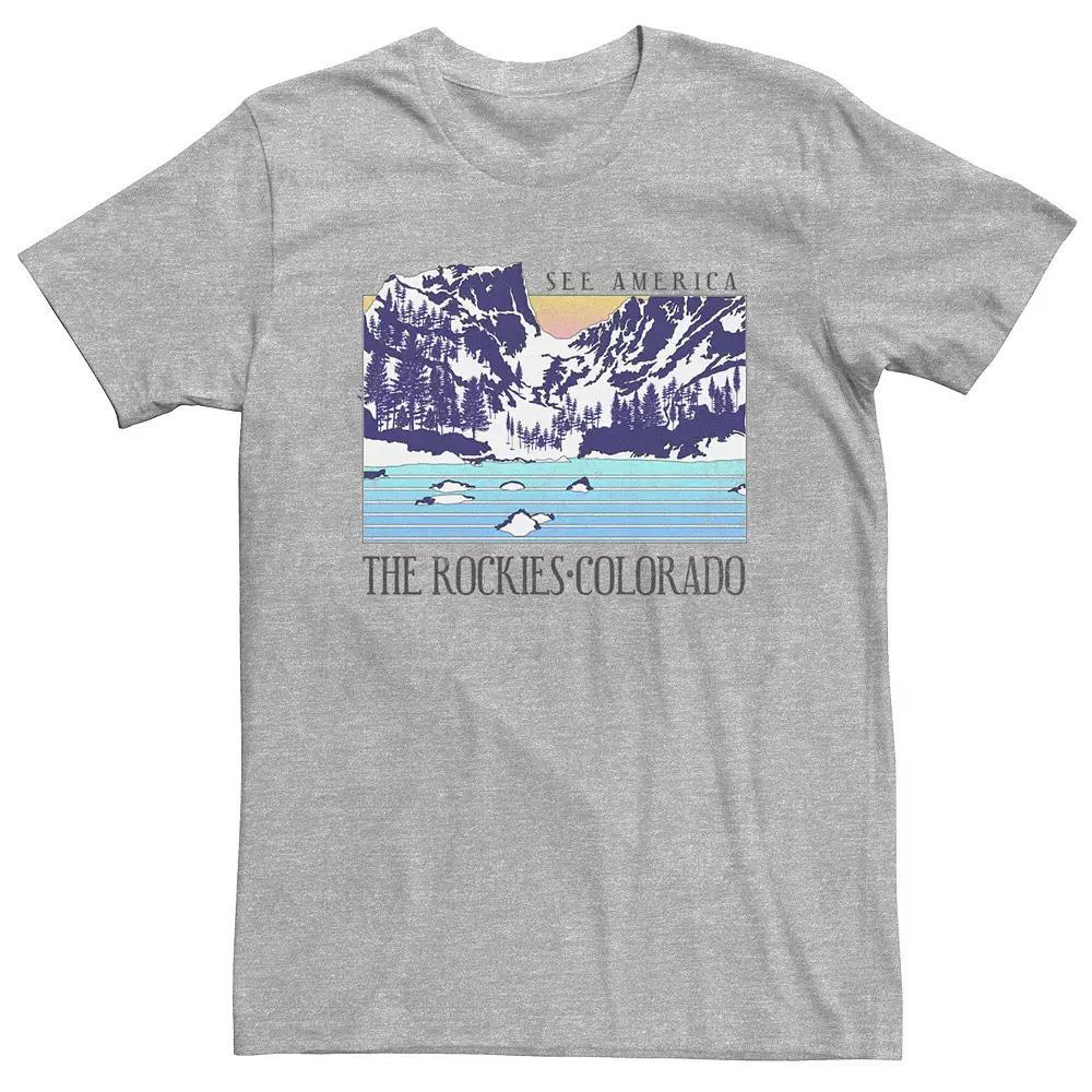 Big & Tall "The Rockies Colorado See America" Tee, Men's, Size: 3XL, Athletic Grey Product Image