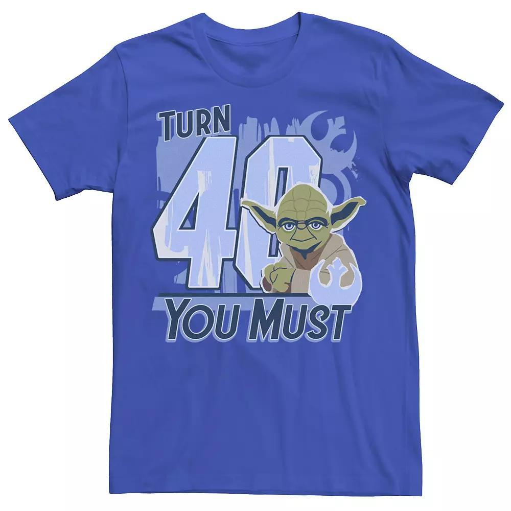 Men's Star Wars Yoda Turn 40 You Must Rebel Logo Portrait Graphic Tee, Size: Medium, Royal Product Image