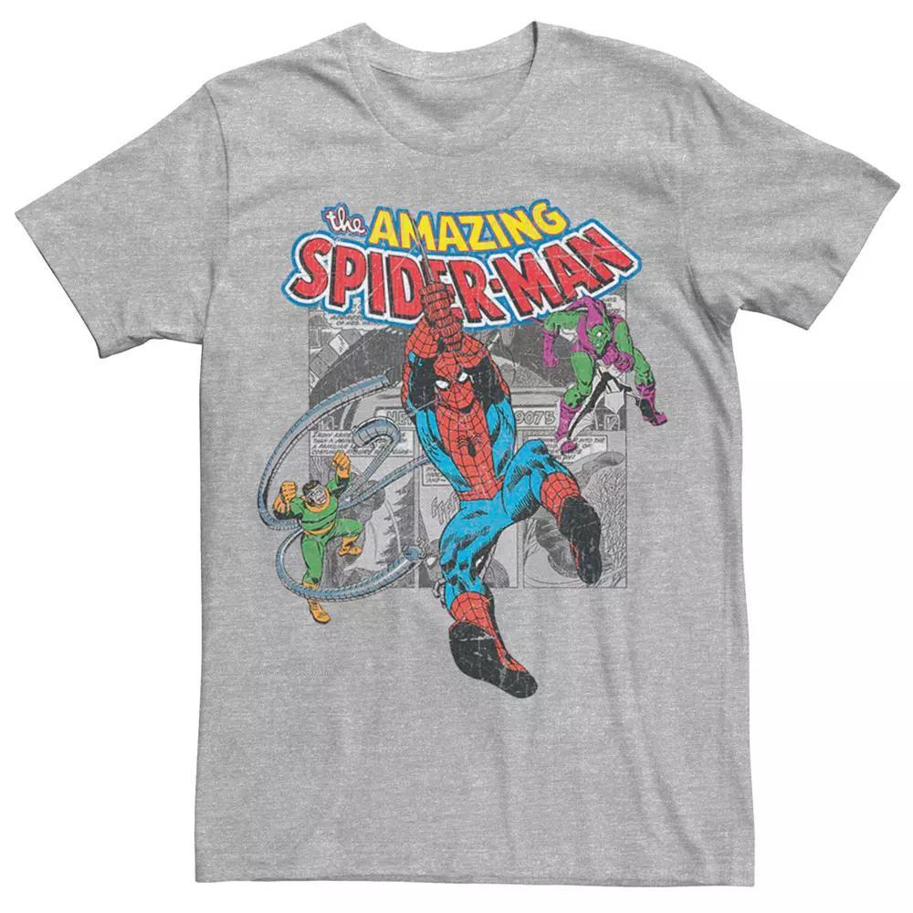 Men's Marvel's Spider-Man Vintage Collage Tee, Size: XL, Athletic Grey Product Image