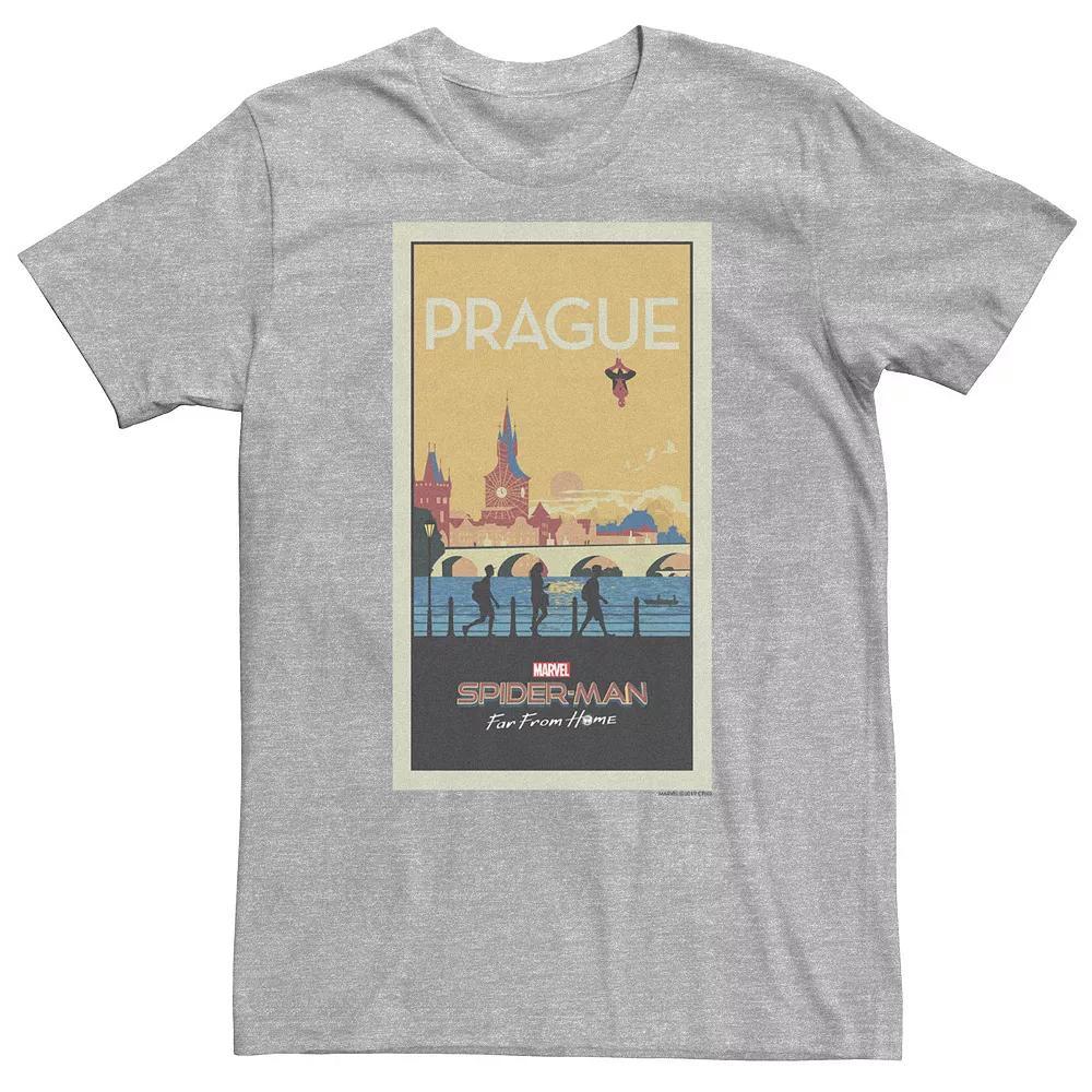 Big & Tall Marvel Spider-Man Far From Home Prague Movie Poster Tee, Men's, Size: 4XL, Athletic Grey Product Image