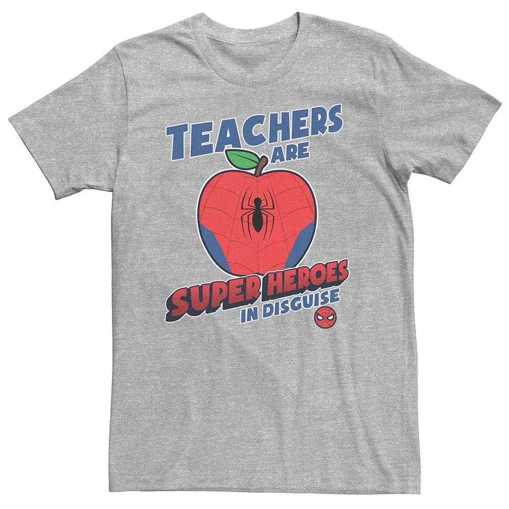 Men's Marvel Teachers Are Super Heroes In Disguise Spider-Man Tee, Size: Small, Athletic Grey Product Image