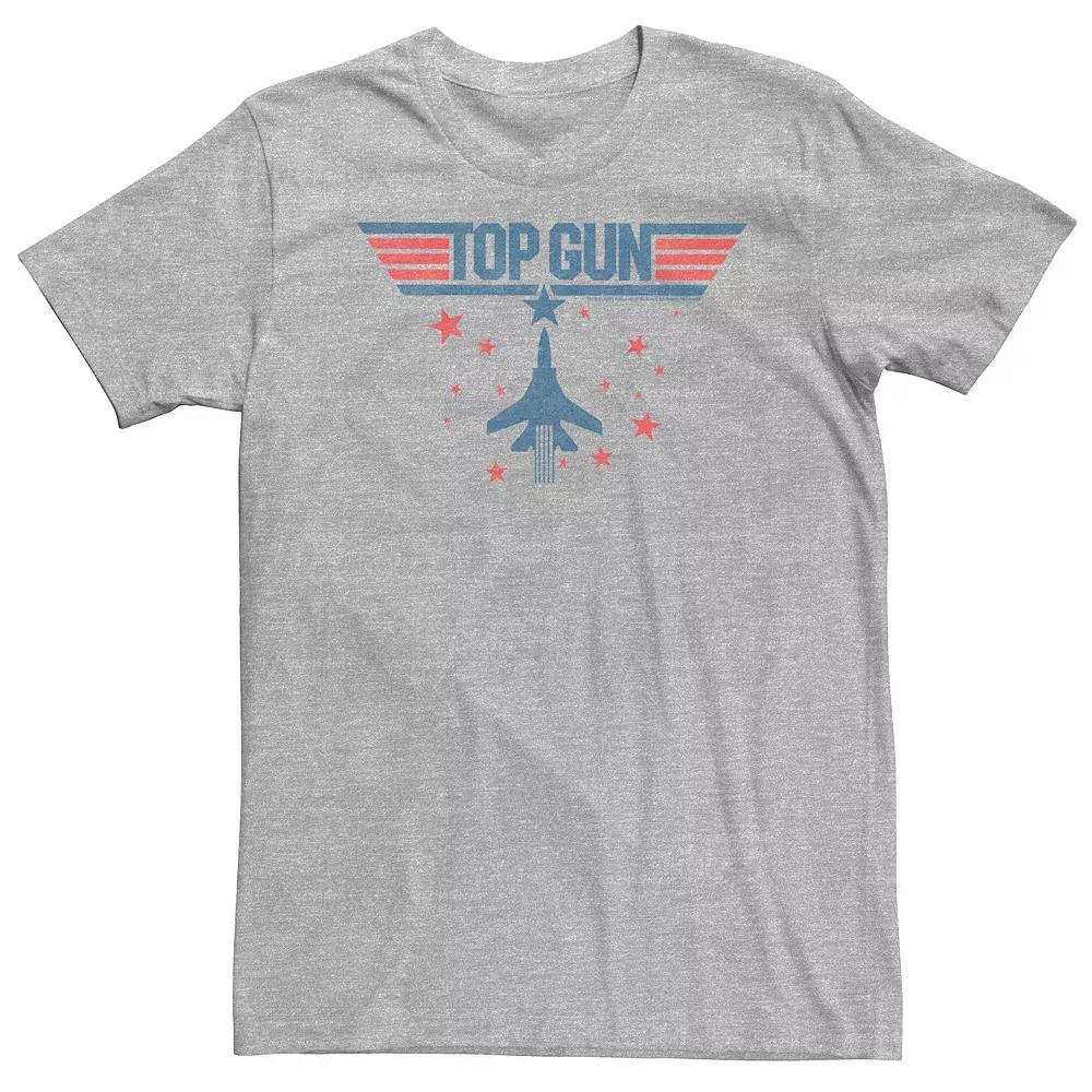 Big & Tall Top Gun Jet Stars Classic Logo Tee, Men's, Size: 4XL, Athletic Grey Product Image
