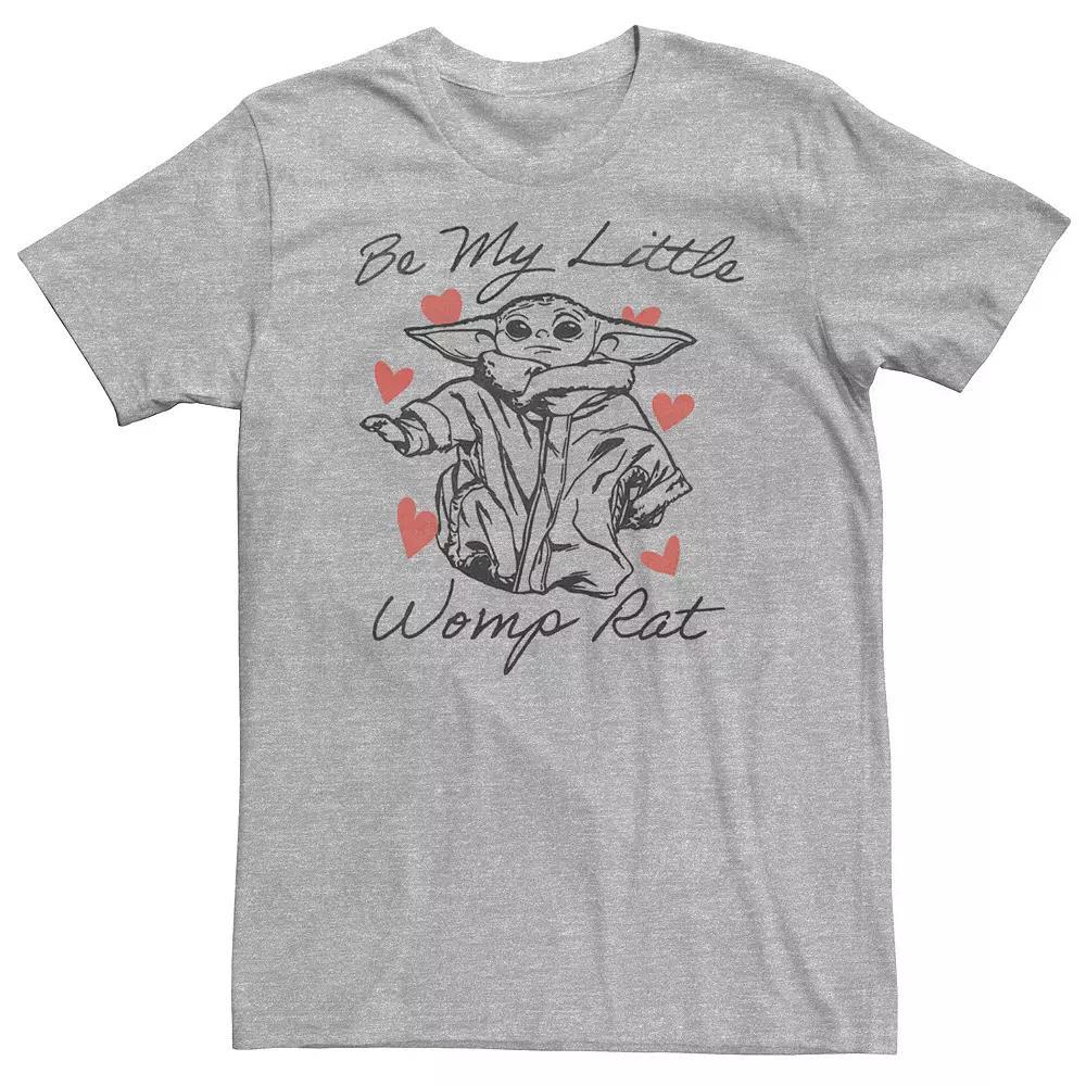 Big & Tall Star Wars: The Mandalorian The Child Valentine's Day "Be My Little Womp Rat" Tee, Men's, Size: 4XL, Athletic Grey Product Image