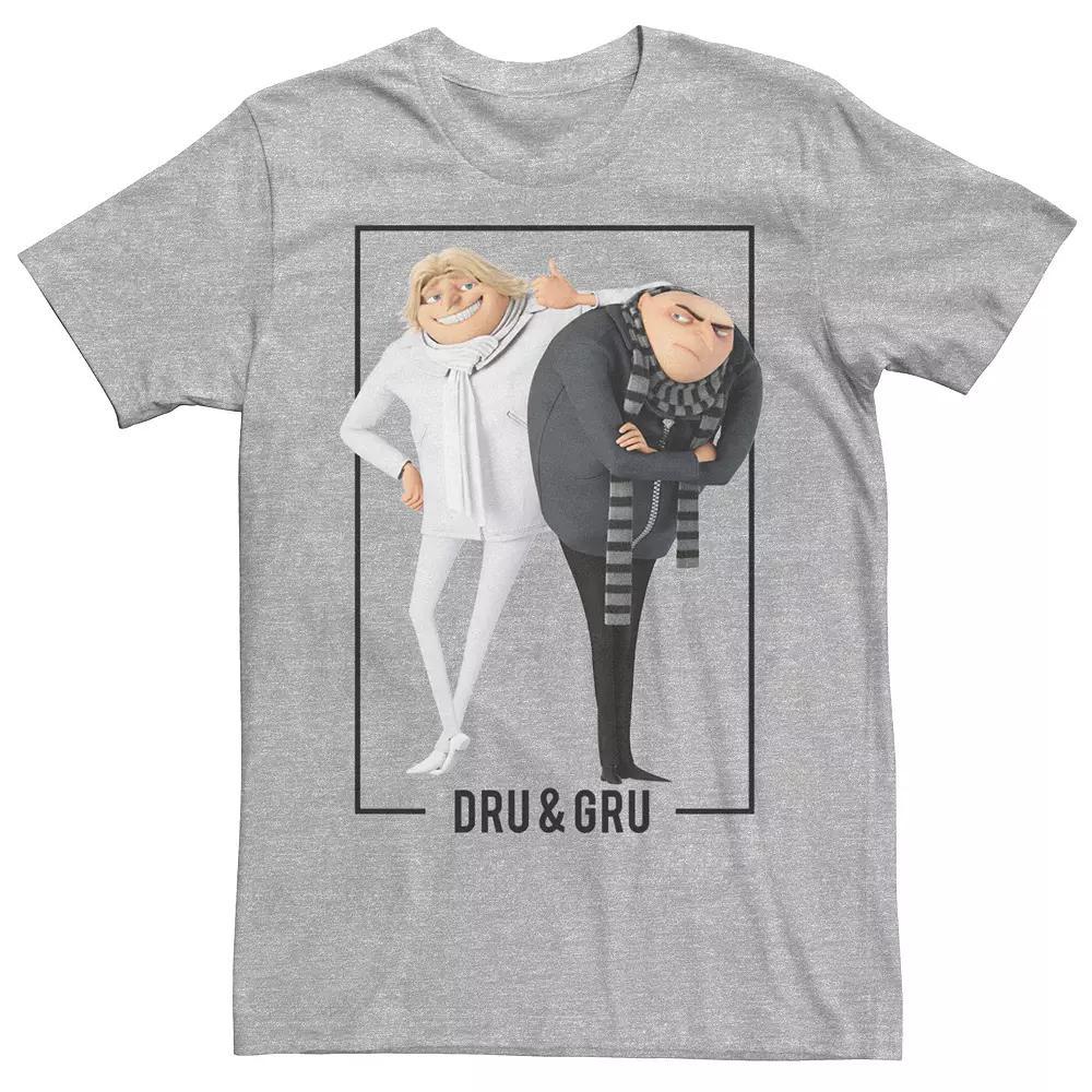 Men's Despicable Me Dru & Gru Tee, Size: Large, Athletic Grey Product Image