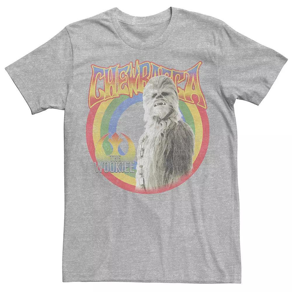 Men's Star Wars Retro Rainbow Chewbacca The Wookiee Tee, Size: XXL, Athletic Grey Product Image