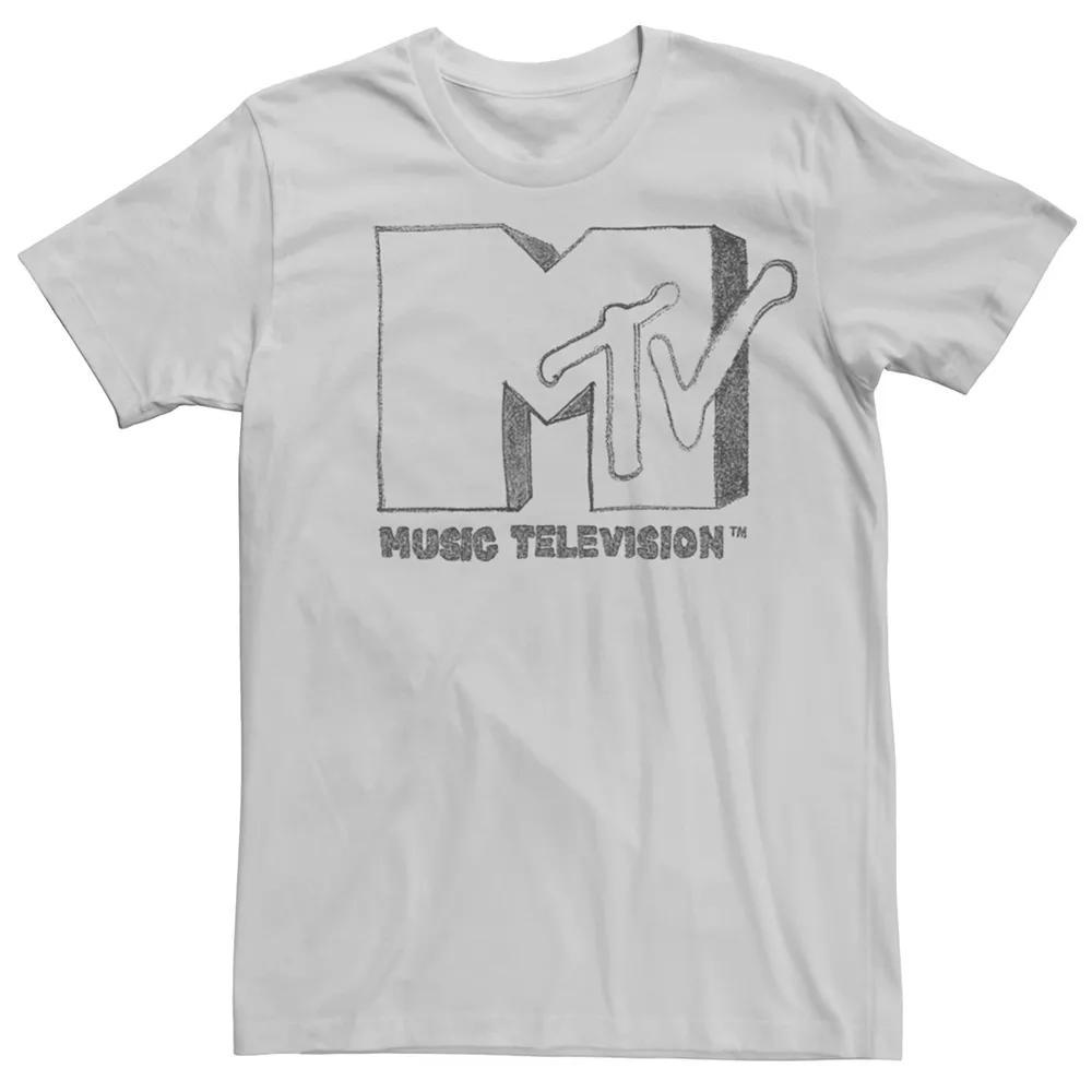 Men's MTV Sharpie Sketched Logo Tee, Size: Medium, Silver Product Image