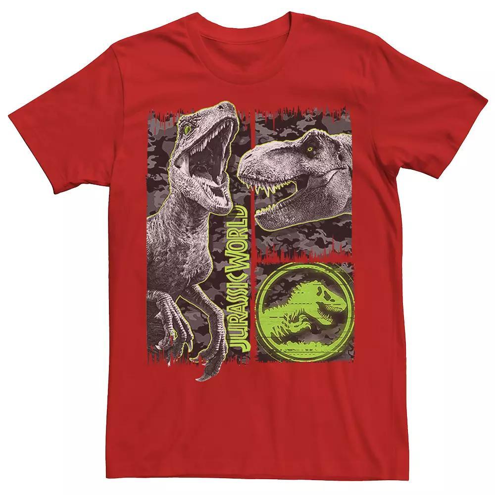 Men's Jurassic World Two Raptor T-Rex Camo Scratch Tee, Size: Small, Athletic Grey Product Image