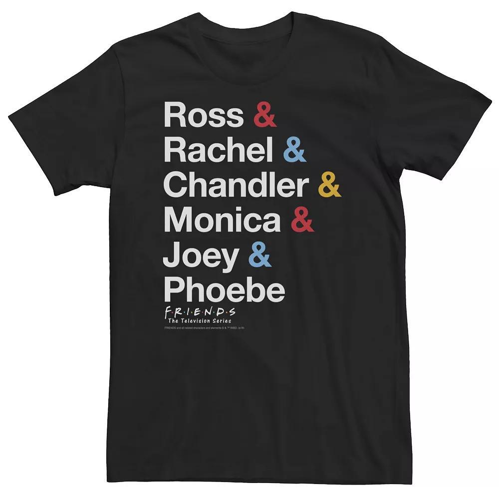 Big & Tall Friends All The Friends Name Stack Tee, Men's, Size: XL Tall, Black Product Image