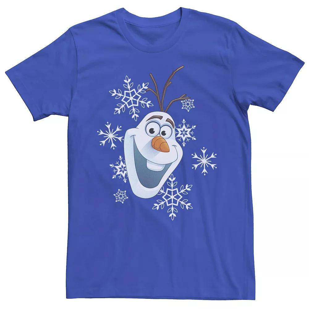 Men's Frozen Olaf Snowflake Portrait Short Sleeve Tee, Size: XL, Royal Product Image