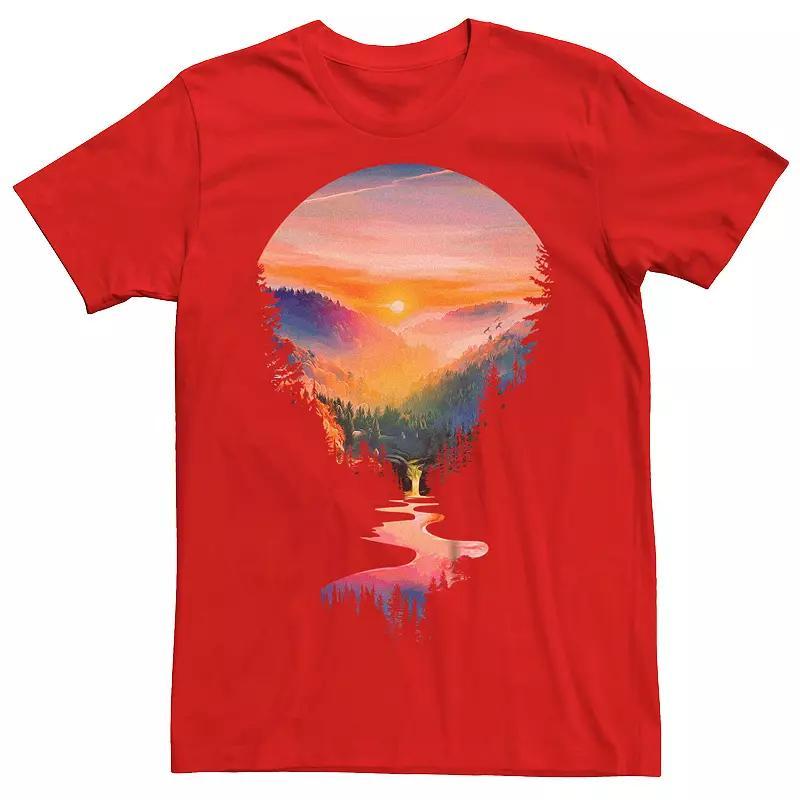 Men's Jurassic Park Sunset Circle Logo Outlined Tee, Size: Large, Navy Grey Product Image
