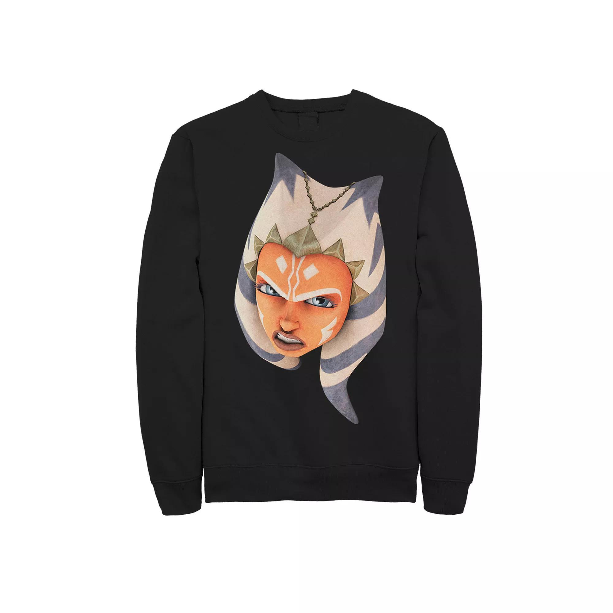 Men's Star Wars: Clone Wars Ahsoka Big Face Sweatshirt, Size: Medium, Black Product Image