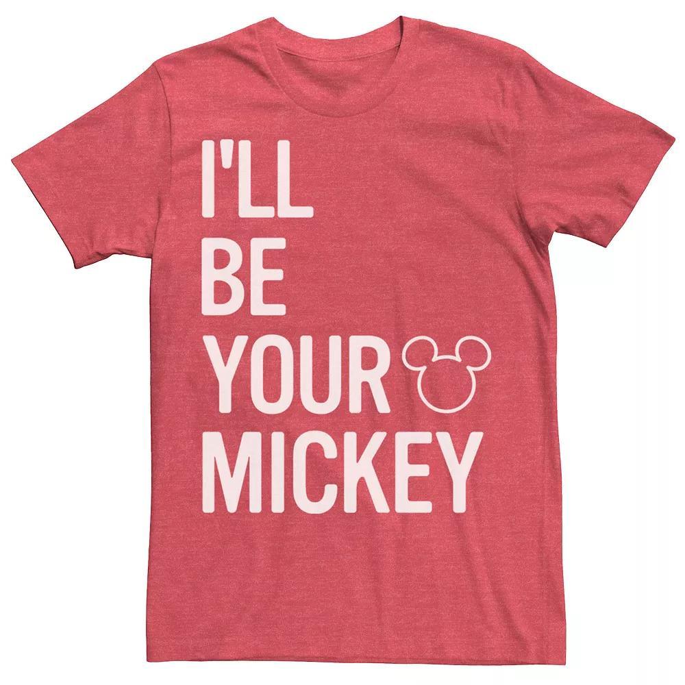 Disney's Mickey Mouse I'll Be Your Mickey Word Stack Logo Men's Tee, Size: XL, Red Grey Product Image