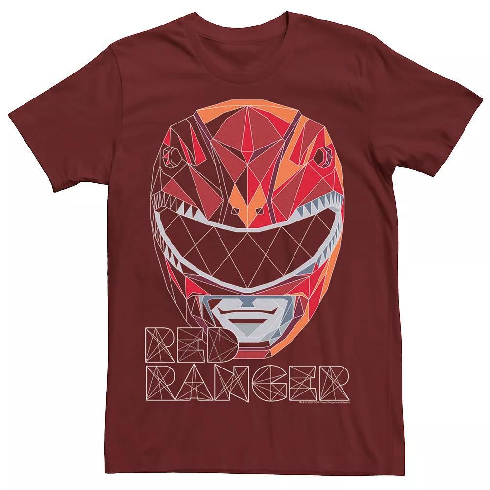 Men's Power Rangers Red Ranger Polygon Big Face Tee, Size: Medium Product Image