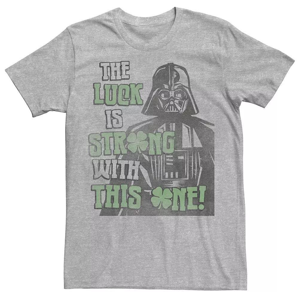 Men's Star Wars Vader Good Luck Tee, Size: Medium, Athletic Grey Product Image