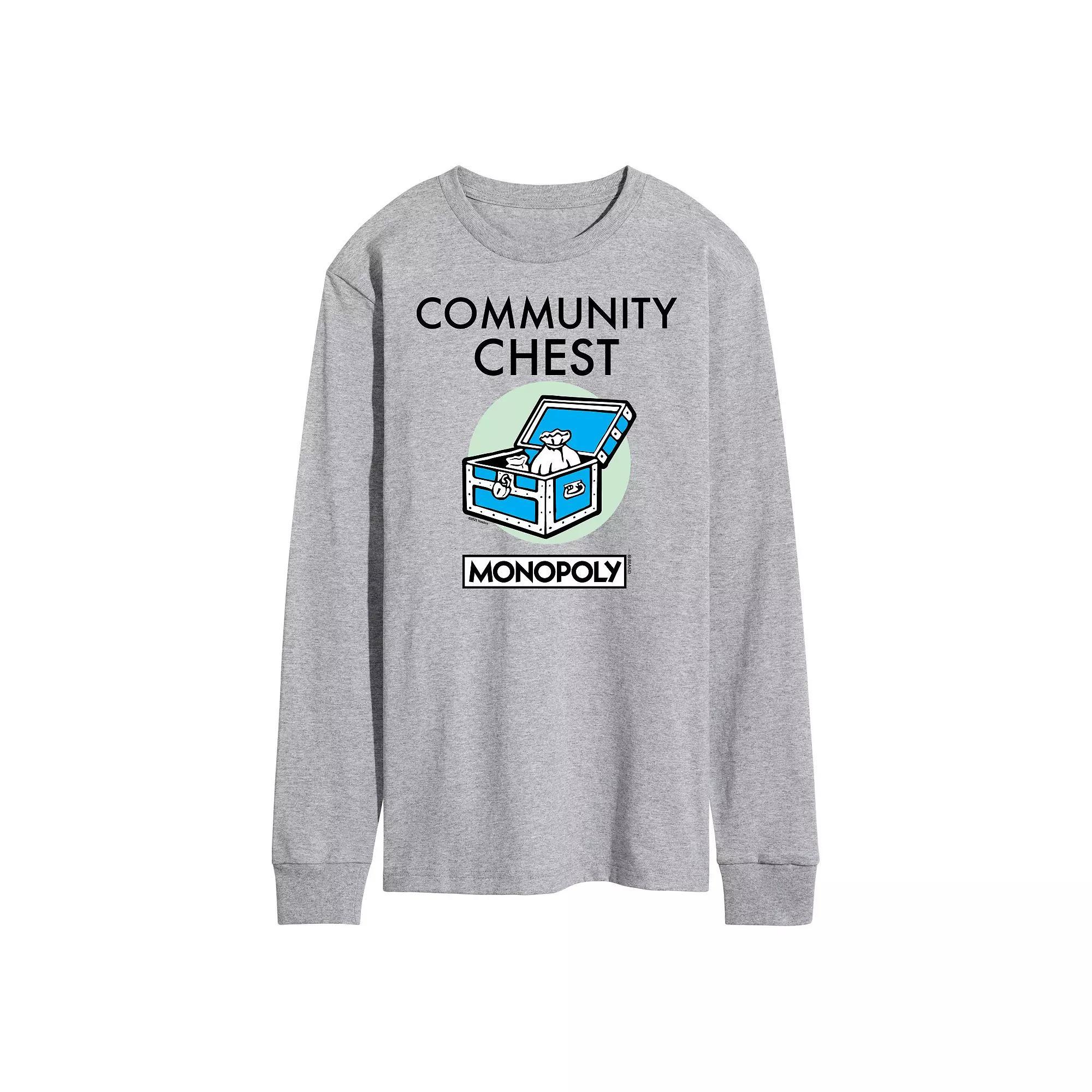 Mens Monopoly Community Chest Long Sleeve Graphic Tee Product Image
