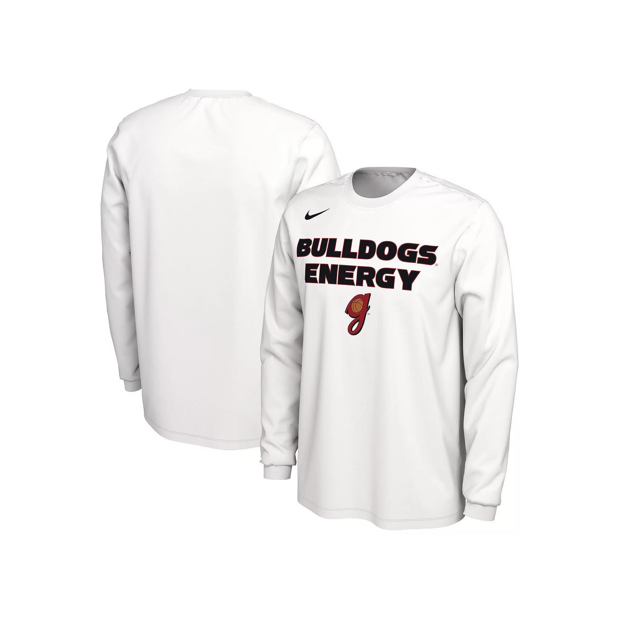 Men's Nike White Georgia Bulldogs Lady Dawgs Basketball Legend On Court Energy Long Sleeve Bench T-Shirt, Size: Small Product Image