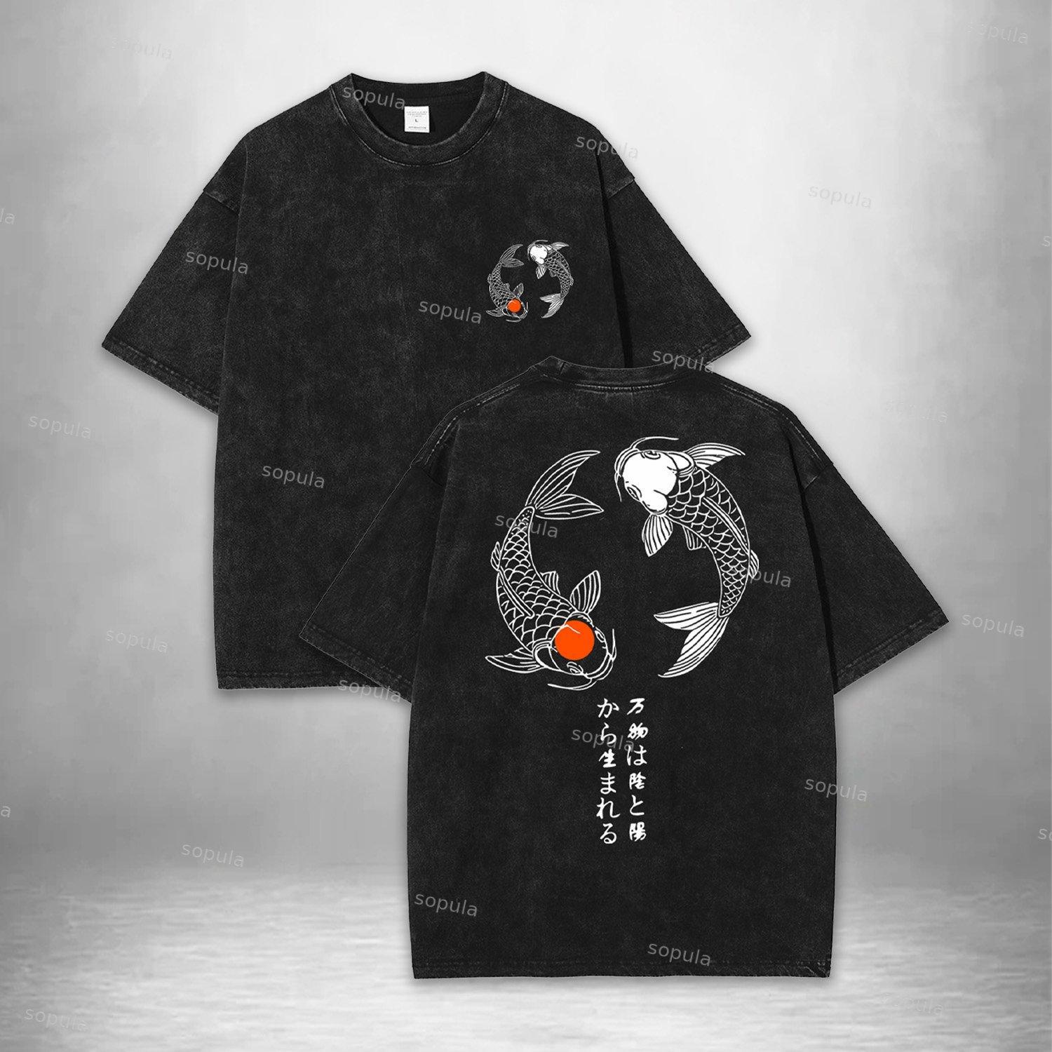 Japanese Koi Acid Washed T-shirt Product Image