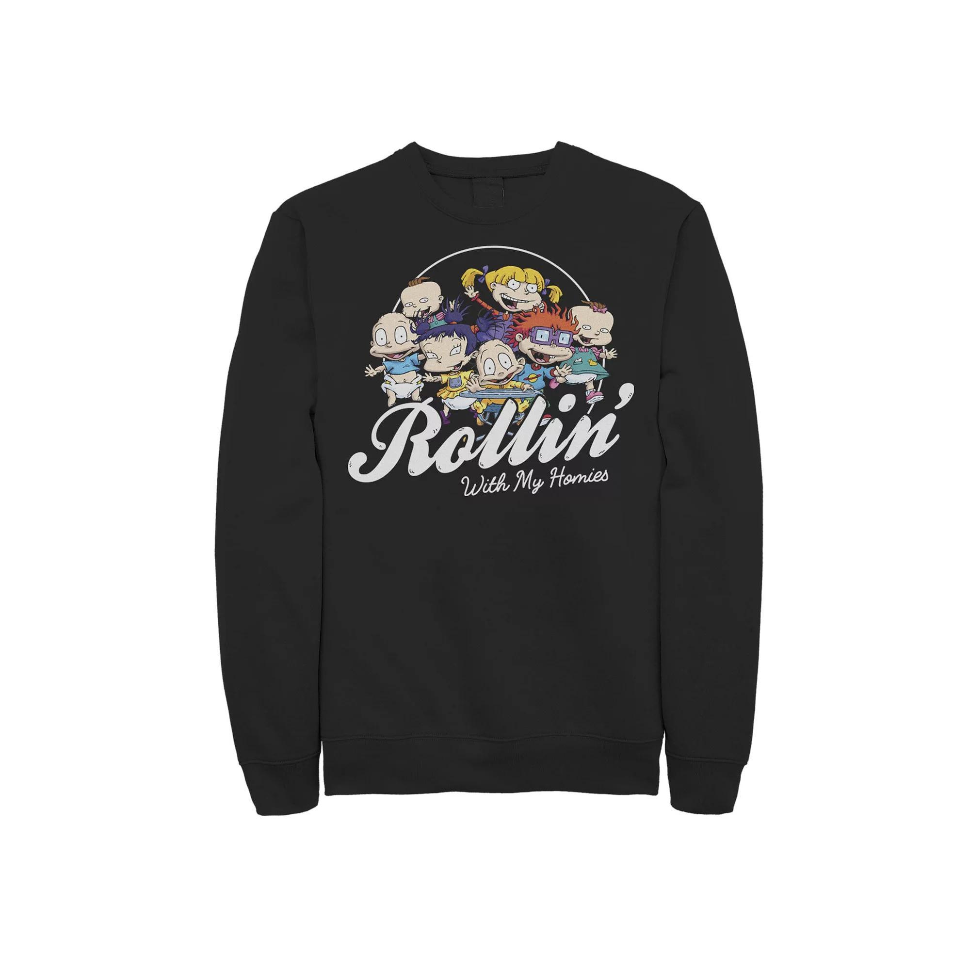 Men's Rugrats Group Rollin' With My Homies Fleece, Size: 3XL, Black Product Image