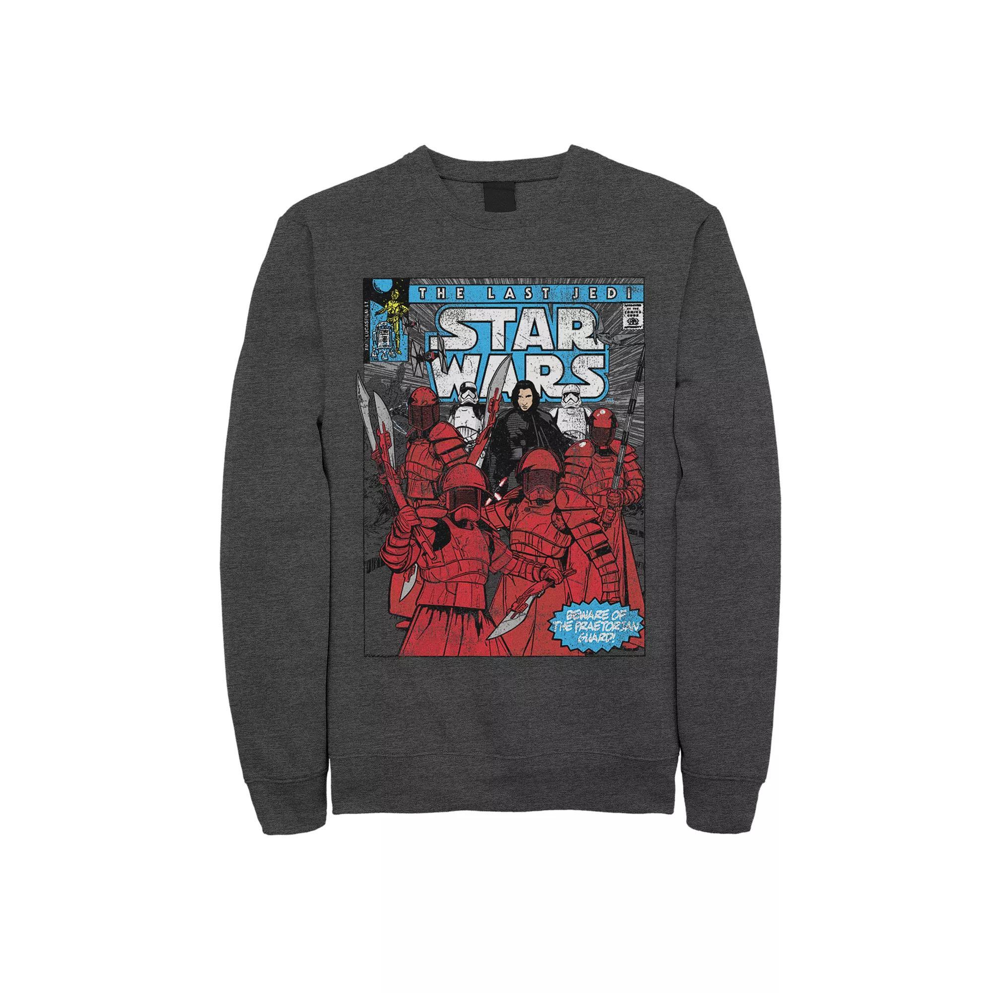 Mens Star Wars The Last Jedi Elite Praetorian Guard Comic Cover Fleece Grey Heather Product Image