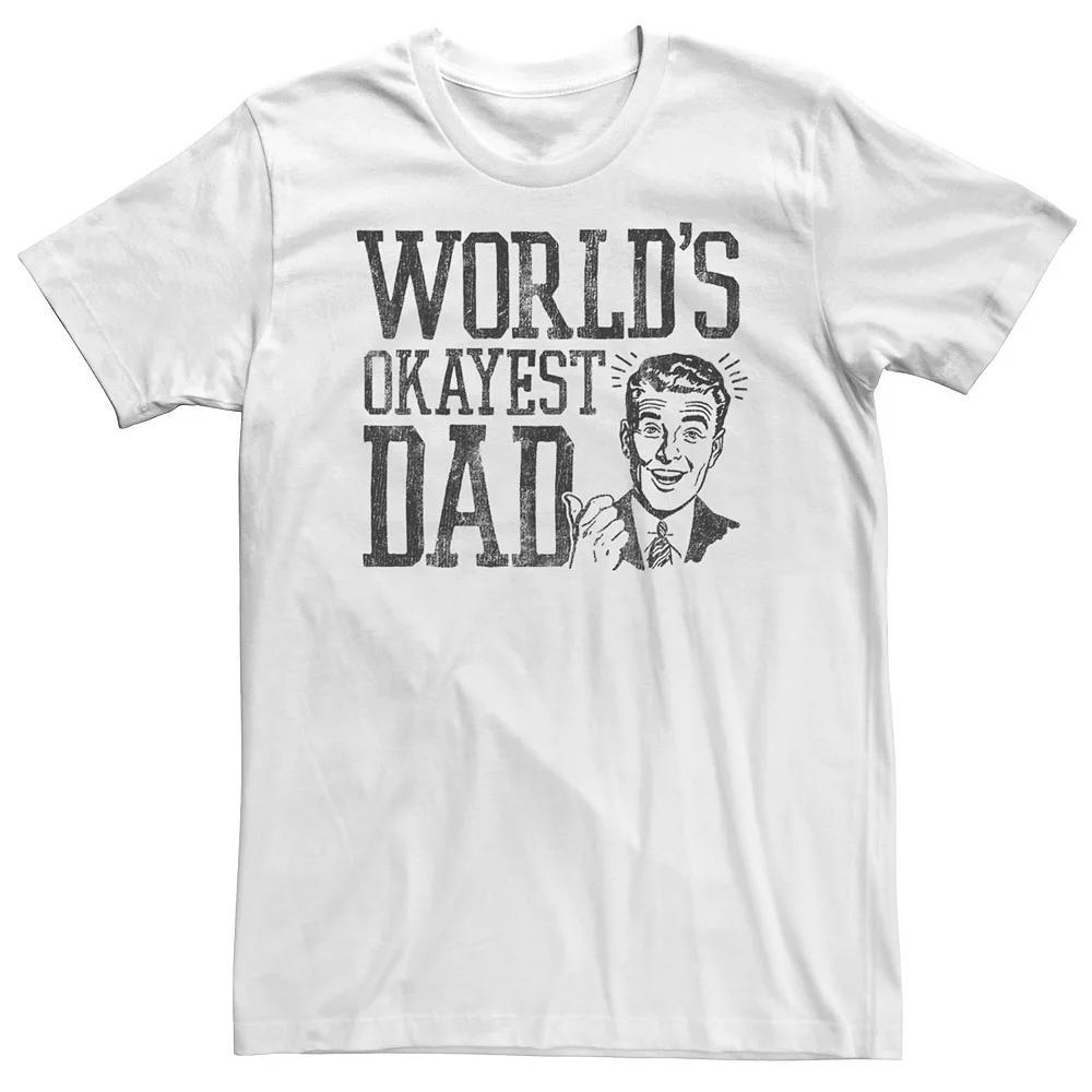 Big & Tall Father's Day "World's Okayest Dad" Tee, Men's, Size: 4XLT, White Product Image