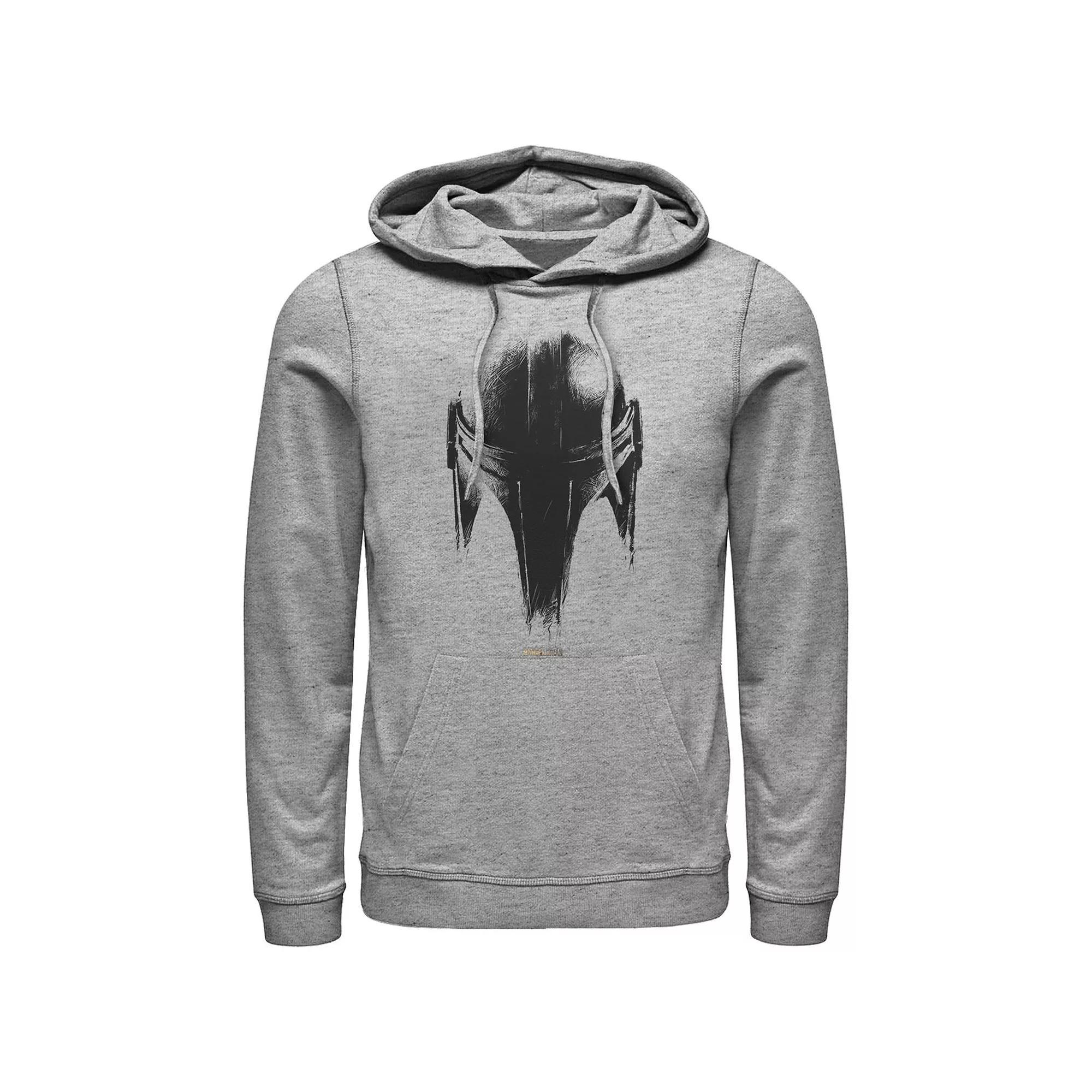 Men's Star Wars The Mandalorian Metallic Helmet Graphic Hoodie, Size: XXL, Athletic Grey Product Image