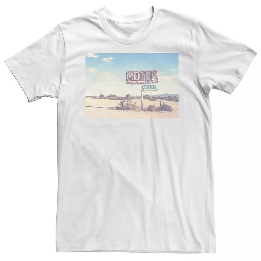 Big & Tall Trendy Motel Sign Photo Tee, Men's, Size: 4XLT, White Product Image